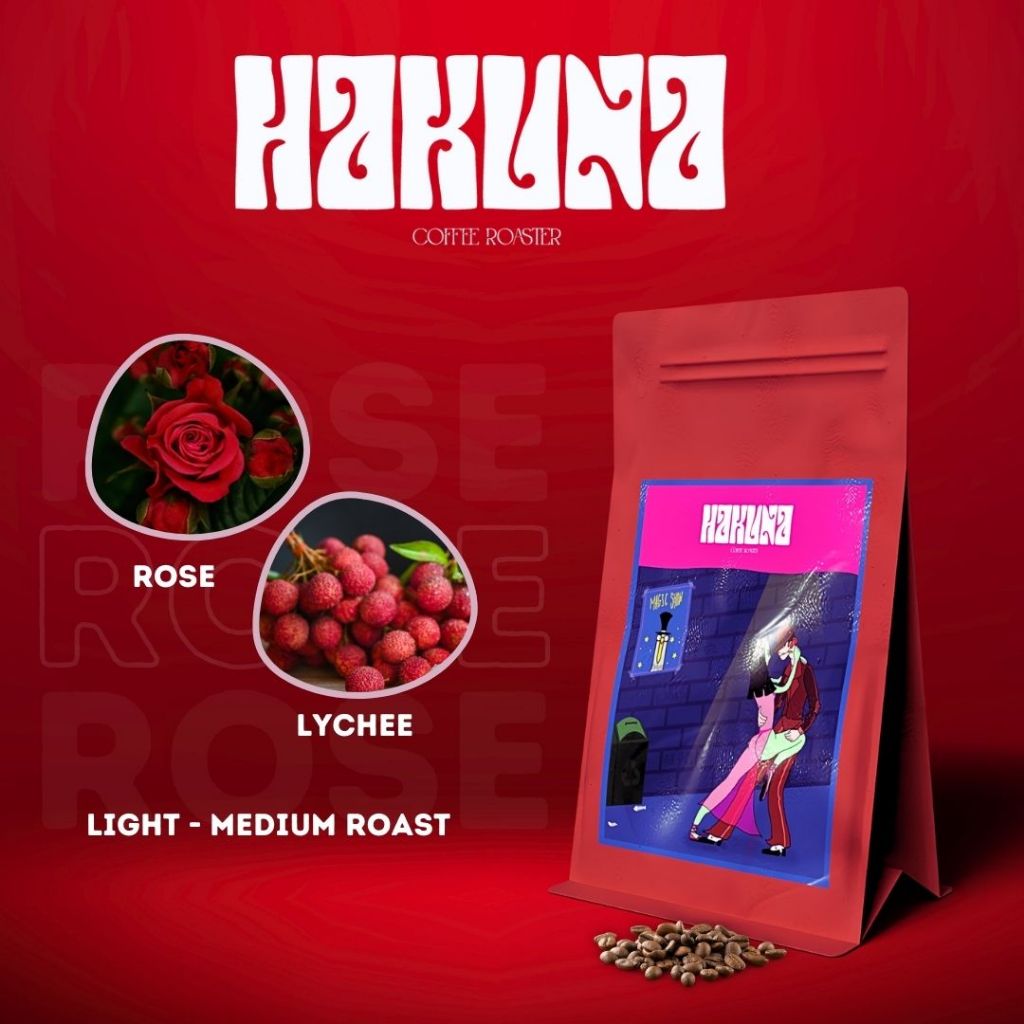 Hakuna Coffee Roaster เมล็ดกาแฟคั่วอ่อนกลาง Rose อราบิก้า 100%