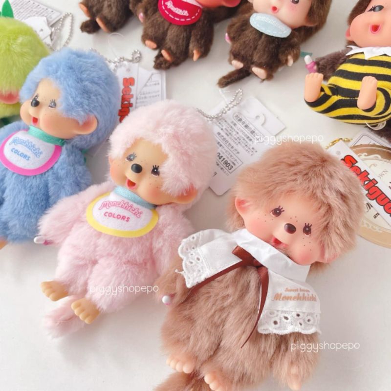 ตุ๊กตา monchhichi พวงกุญแจตุ๊กตา monchhichi ลิขสิทธิ์แท้ นำเข้าจากญี่ปุ่นแท้ 100%