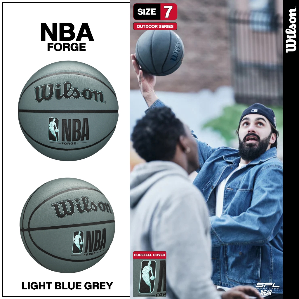 Wilson วิลสัน ลูกบาส บาสเกตบอล เบอร์ 7 NBA Forge Light Blue Grey #7 WTB8203XB07 (1590)