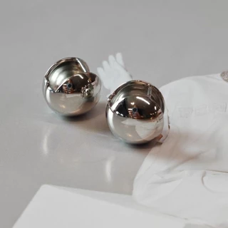 💫 nnlin. Ball 3D ต่างหูทรงกลม 3D (ก้านเงินแท้ S925)