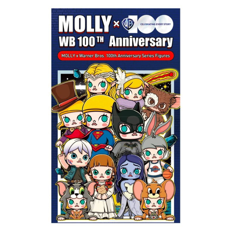 Pop Mart Molly WB 100th Anniversary ของแท้จาก Pop Now ป้ายเหลือง ไม่แกะกล่อง(ใช้โค้ดลด20%ได้ค่ะ)