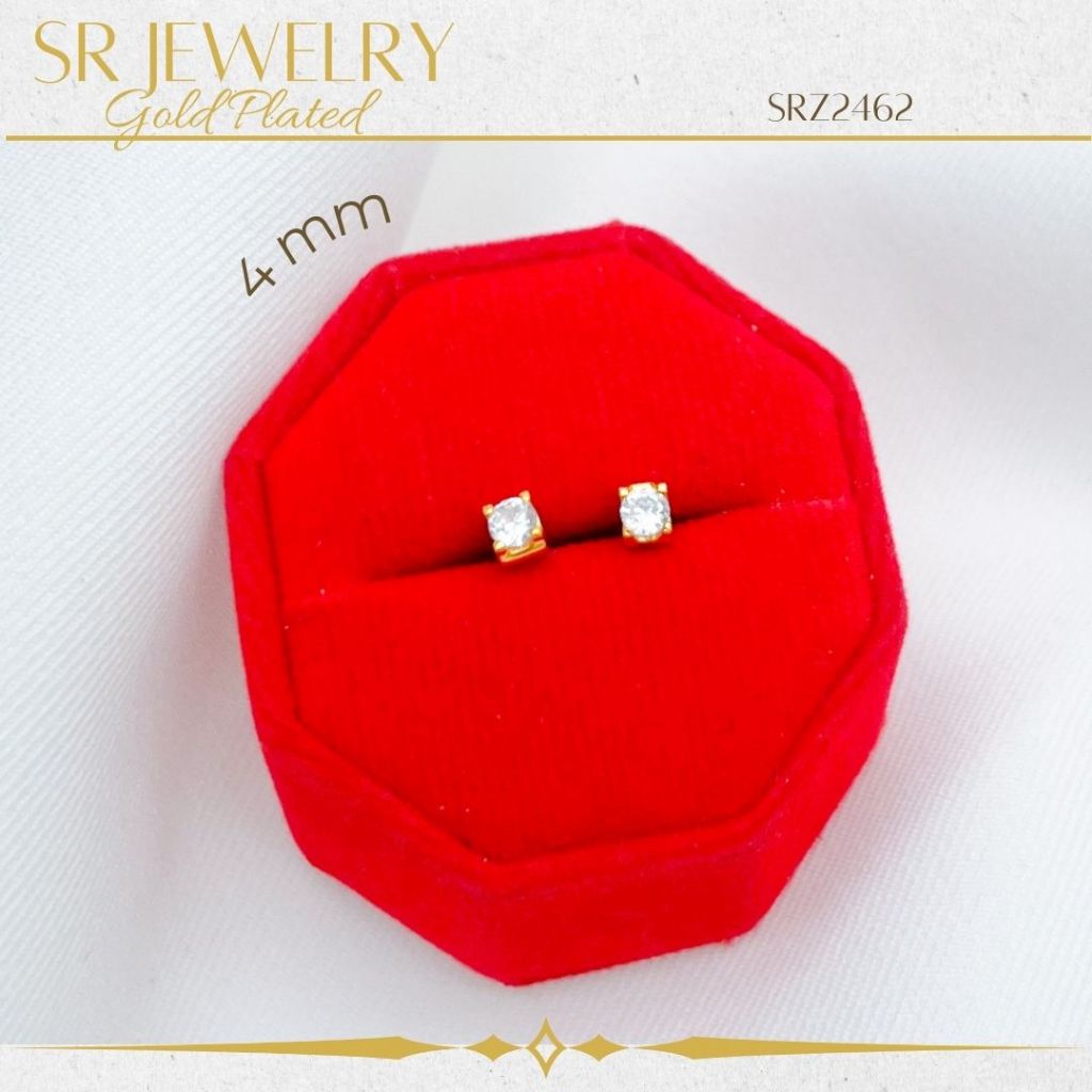 ต่างหูหุ้มทอง24K เพชรCZ แท้ ไม่แพ้ ไม่คัน มี 5ขนาด สินค้าแพ็ค 1คู่ by สุปราณีเอสอาร์โกลด์ ราคา ถูกที่สุด โปรบีเคเค แกลเลอรีภาพที่ 2