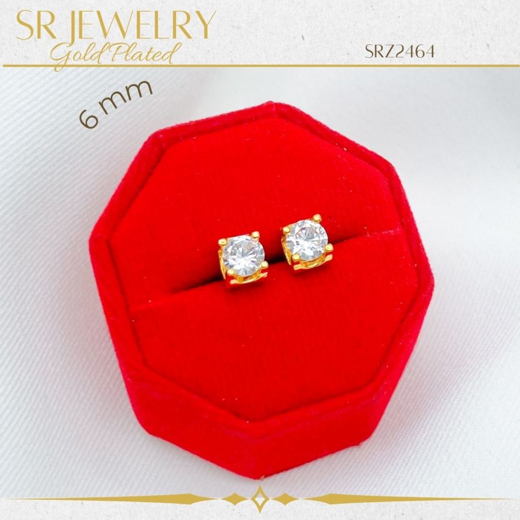 ต่างหูหุ้มทอง24K เพชรCZ แท้ ไม่แพ้ ไม่คัน มี 5ขนาด สินค้าแพ็ค 1คู่ by สุปราณีเอสอาร์โกลด์ ราคา ถูกที่สุด โปรบีเคเค แกลเลอรีภาพที่ 4