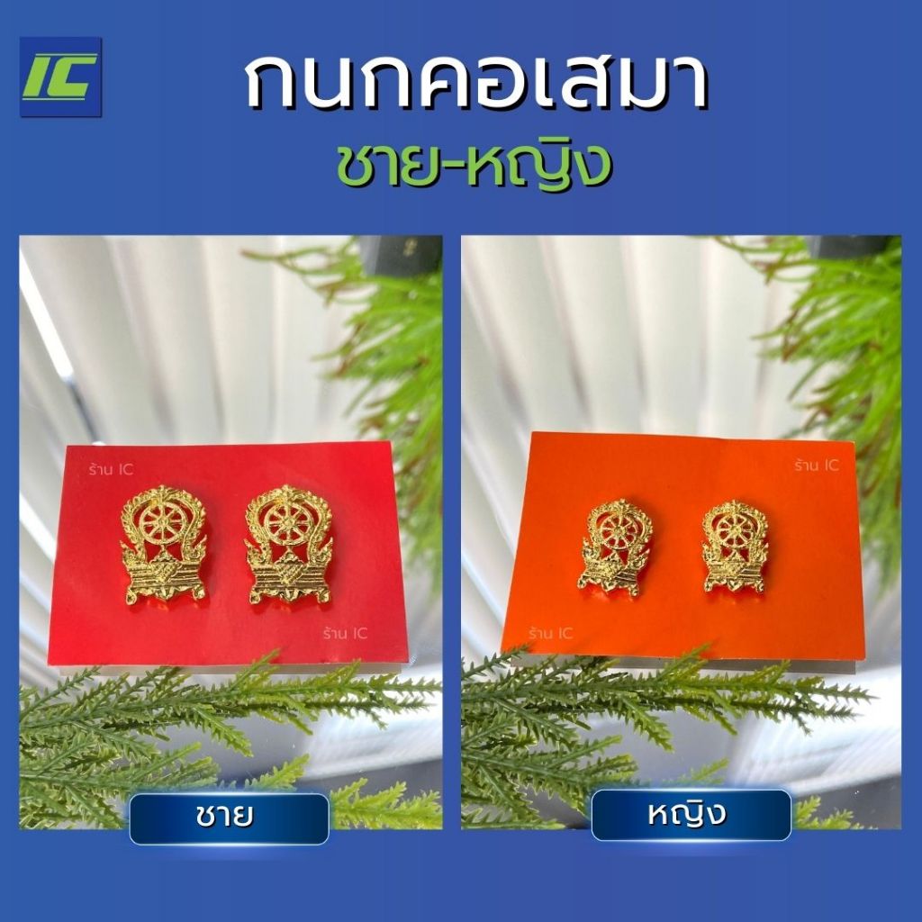 กนกคอ เสมา (ชาย-หญิง)  ติดปกเสื้อ เครื่องหมายข้าราชการ ข้าราชการ ครู ศธ เสมาติดปกเสื้อ กระทรวงศึกษาธ