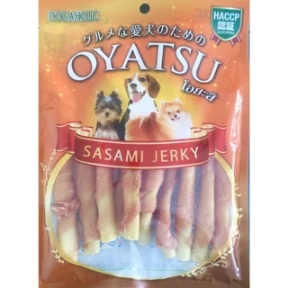 1445 Oyatsu / ขนมสุนัข ขนมหมา โอยะสึ ชิคเก้น แรพ ชีส(แท่งชีสพันไก่) ขนาดบรรจุ 9ชิ้น ***1แถม1 138บาท