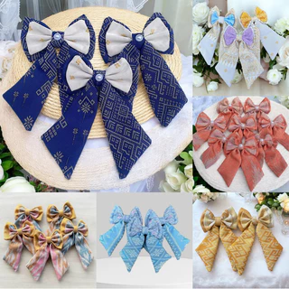 พร้อมส่งที่ไทย 🎀 #กิ๊บติดผม #ผ้าไทย ( ติดเกสรมุกทุกชิ้น) กิ๊บผ้าไทย กิ๊บติดผมผ้าไทย โบว์ลายไทย โบว์ผ้าไทย กิ๊บติดผม