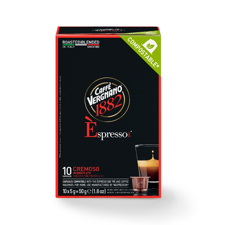 Caffè Vergnano 1882 Cremoso Compostable (NSP capsules) กาแฟแคปซูล คัฟเฟ่ แวร์ญาโน่ เนสเพรสโซ ครีโมโซ