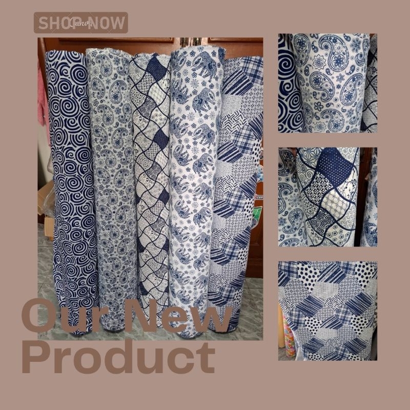 🔥มีส่งด่วนทันที🔥 ผ้าฝ้าย แท้ 100% พร้อมส่ง ตัดชิ้นยาวได้ พิมพ์ลาย กว้าง 110-115ซม