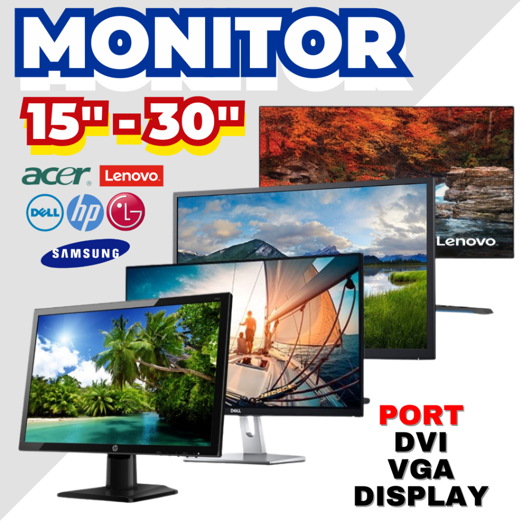 จอคอมมือสอง Monitor มือสอง Dell HP Lenovo 15"-24" เริ่มต้น 500.- จอเกรด A คละรุ่น จอมือสอง USED Moni