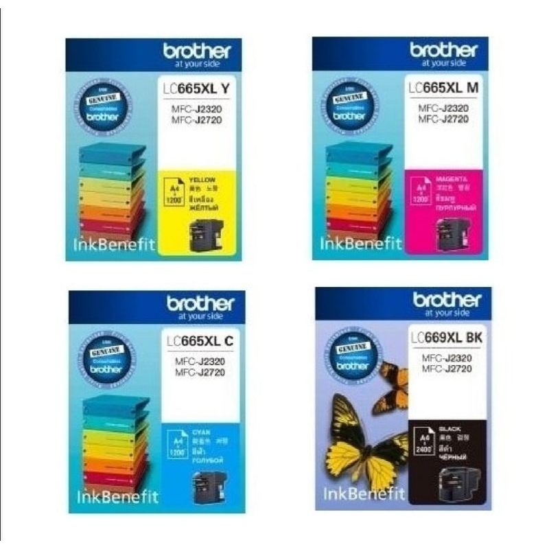 หมึก brother LC669XL BK, LC665XL C M Y ใช้กับ Prinrter brother MFC-J2320,J2720