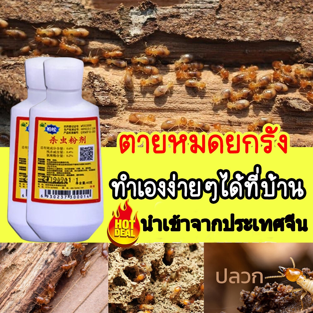 ยาแรง ฆ่าปลวกยกรัง ยาฆ่าปลวกติดเชื้อตายในรัง กำจัดปลวก ยาจะติดตามตัว และแพร่เชื้อไปรัง พาเพือน ตายยกรัง น้ำยากำจัดปลวก