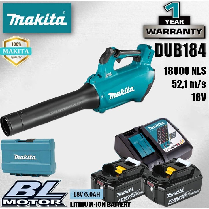 [การอนุญาตแบรนด์] Makita DUB184 เครื่องเป่าเขม่า 18V โบลเวอร์ไร้สาย ปรับได้ 6 ระดับ เครื่องดูดฝุ่นพลังสูง