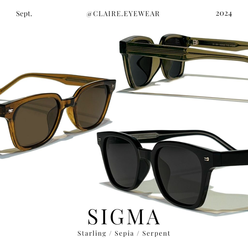 CLAIRE : (SM) แว่นกันแดด รุ่น Sigma แว่นกันแดด UV400