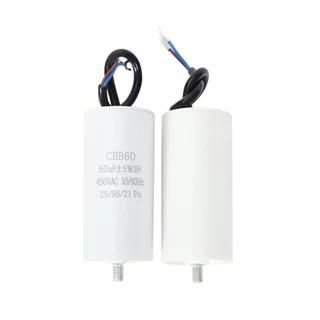 คาปาซิเตอร์ CBB60 450V พร้อมขั้วเชื่อมต่อแบบก้ามปู แคปสตาร์ท