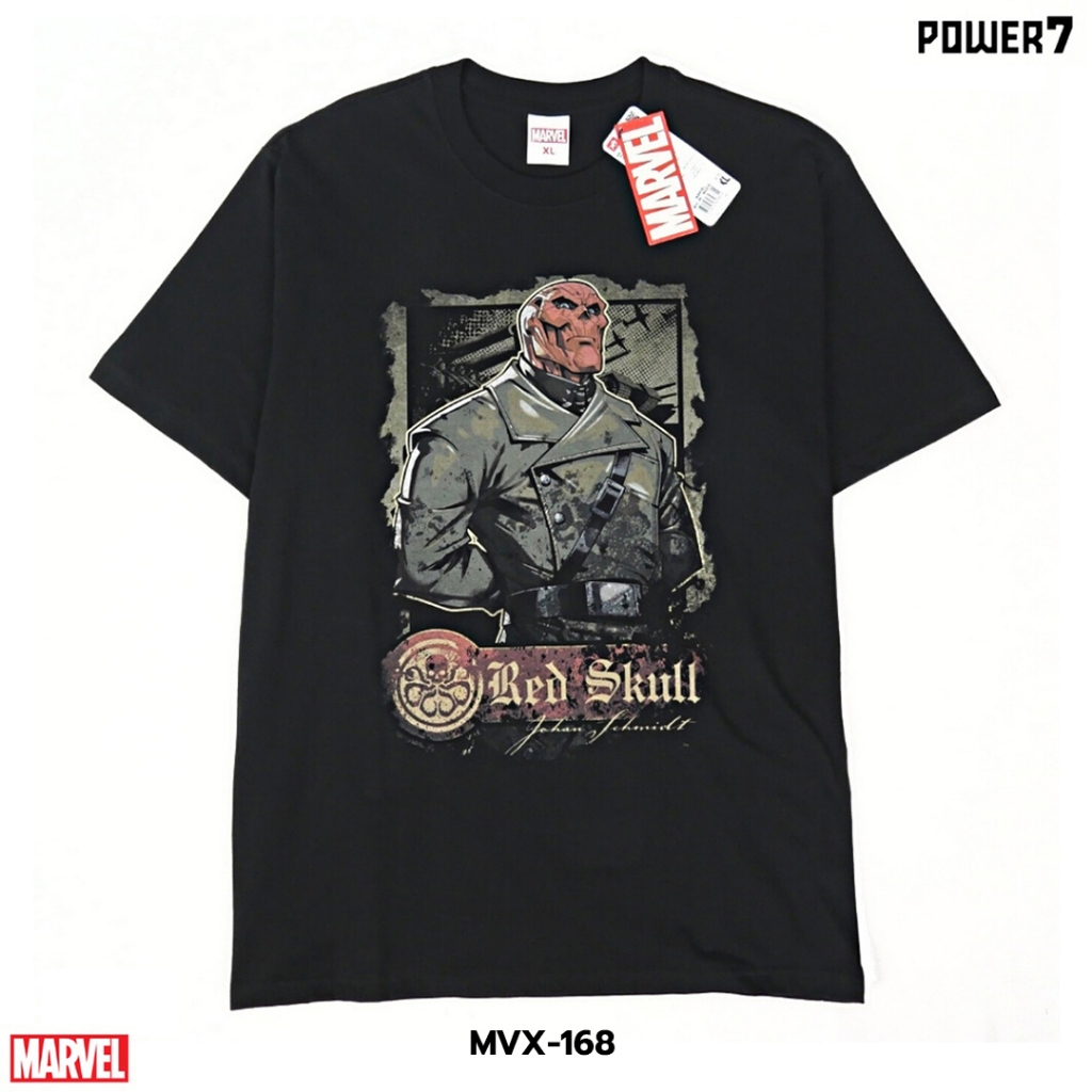 เสื้อยืด สตรีทแฟชั่น Marvel - Red Skull (Hydra) ลิขสิทธิ์แท้100% Marvel คอกลม แขนสั้น UNISEX (MVX-16