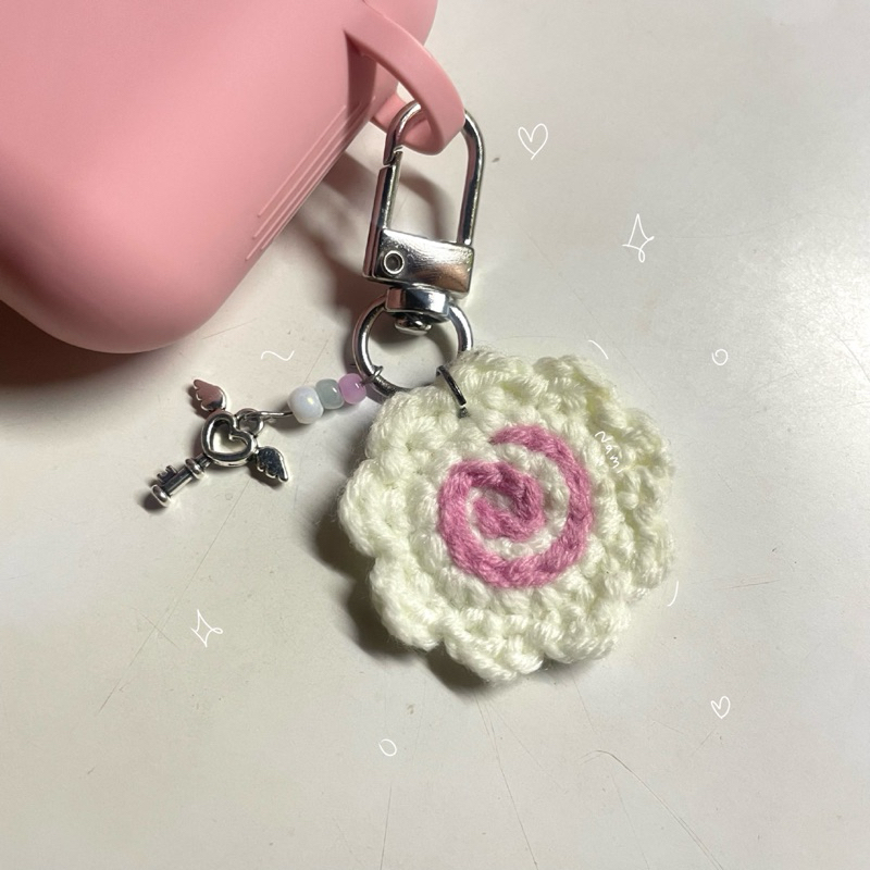 [New!]พวงกุญแจไหมพรมถัก ลูกชิ้นนารูโตะ handmade พวงกุญแจห้อยกระเป๋า พวงกุญแจน่ารัก