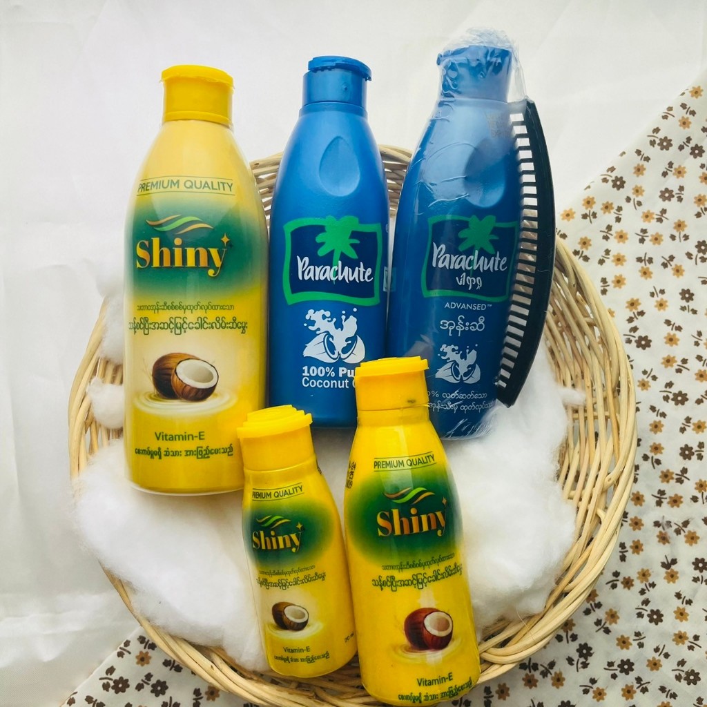 น้ำมันมะพร้าวใส่ผม coconutoil haircoat ขวดสีฟ้า บำรุงผม
