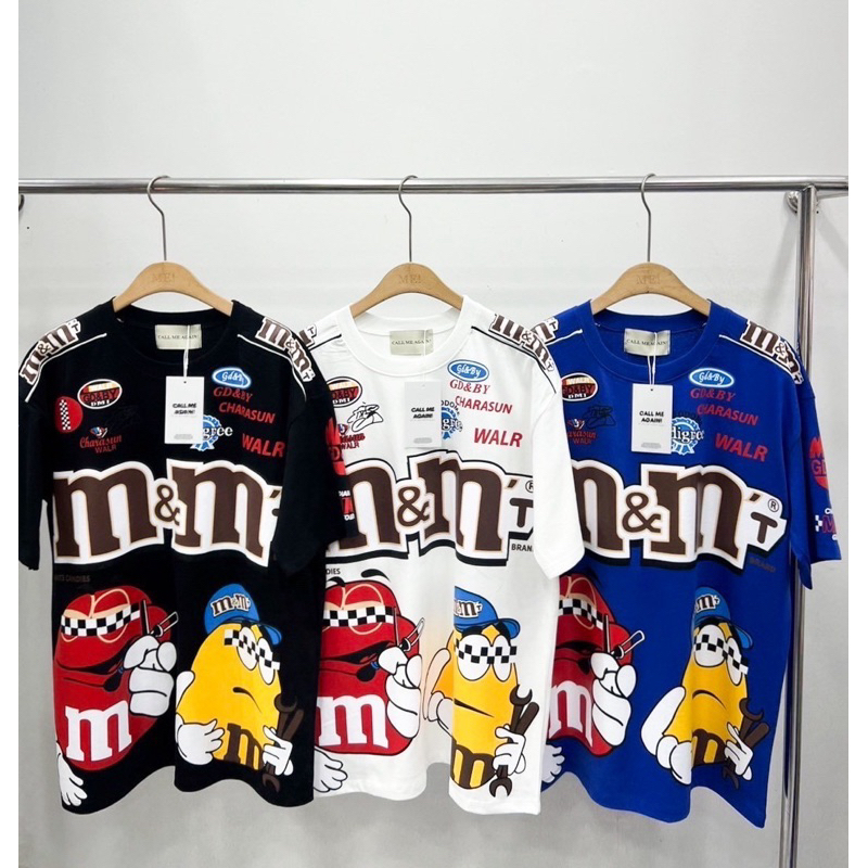 เสื้อยืดโอเวอร์ไซน์ M&M ลายเต็มหน้าหลัง