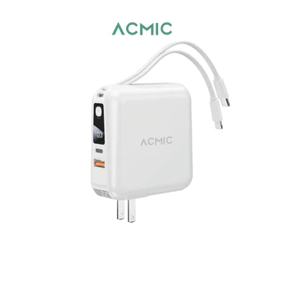 ACMIC A15 Powerbank15000mAh ประกัน2 ปี ฟรีถุงผ้าสติกเกอร์ พาวเวอร์แบงค์ชาร์จเร็ว Fast Charge PD20W มีขาปลั๊ก&สายในตัวLED