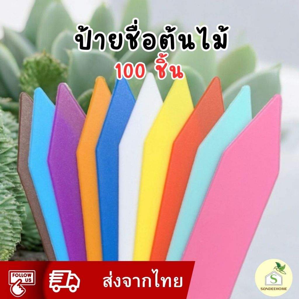 ป้ายชื่อต้นไม้ แพ็คละ100 ชิ้น มี 2 ขนาด 5x1cm 10x2cm สำหรับตกแต่งสวน เขียนชื่อต้นไม้ อุปกรณ์ตกแต่งสวน