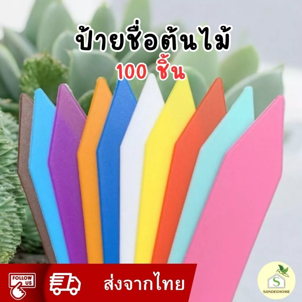 ป้ายชื่อต้นไม้ แพ็คละ100 ชิ้น มี 2 ขนาด 5x1cm 10x2cm สำหรับตกแต่งสวน เขียนชื่อต้นไม้ อุปกรณ์ตกแต่งสวน