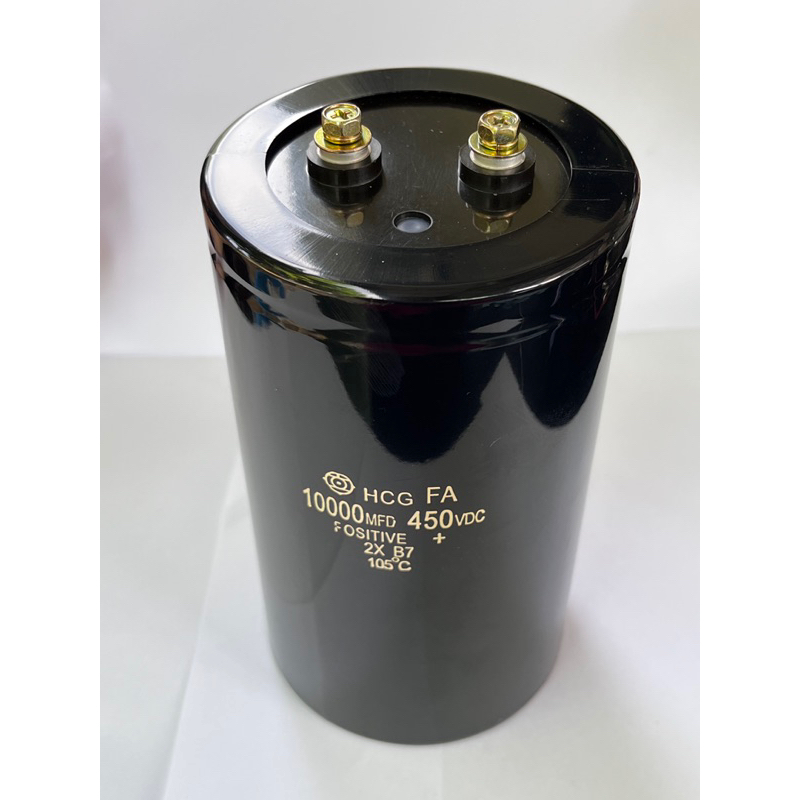 CAPACITOR 10000UF 450Vขนาด9x15.5CMของใหม่แท้ Hitachi 105Cบวกลบ20%วัดค่าได้ตามเกณฑ์ทุกตัว 10000UF450V