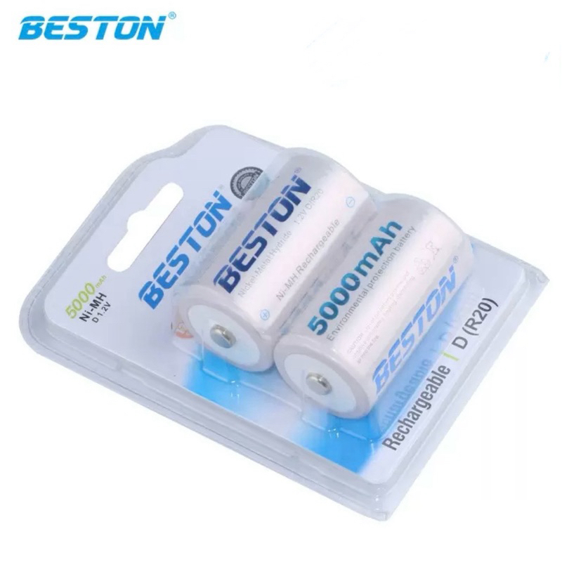 ถ่านชาร์จBESTON ขนาด D 1.2V 5000mAh แพค2ก้อน ของแท้