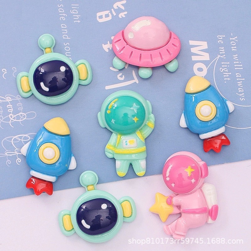 E007 เรซิ่นอวกาศ 3D (1 ชุด 8 ชิ้น ครบแบบ) อุปกรณ์ตกแต่ง งาน DIY แต่งเคสโทรศัพท์ งานฝีมืออื่นๆ พร้อมส่งจากไทย