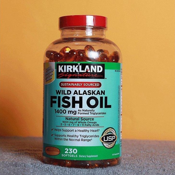 (Exp.10/2025)Kirkland Wild Alaskan Fish Oil 1400 mg 230 Softgels