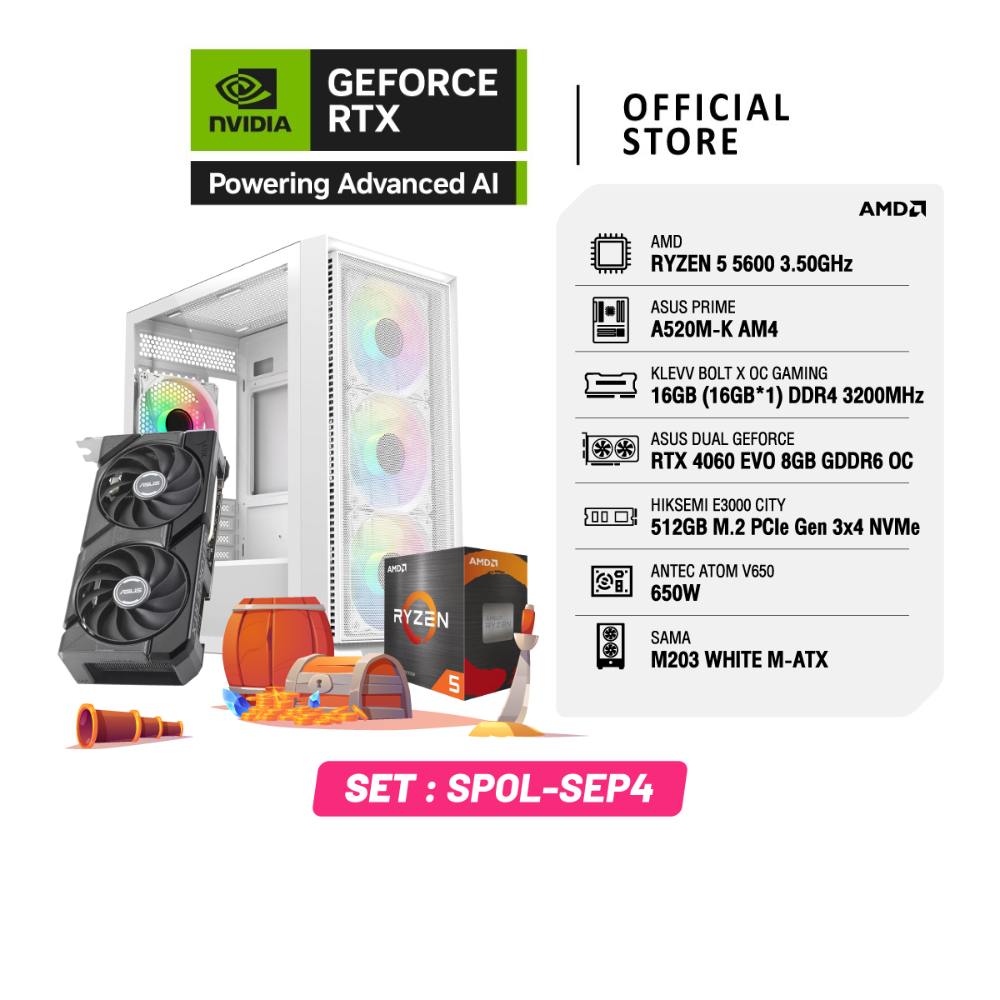 NVIDIA® Gamer SPOL-SEP4 | GEFORCE RTX™ PCs | ASUS GEFORCE RTX™4060 / AMD RYZEN 5 5600