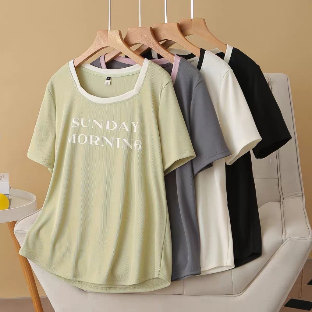 เสื้อเเฟชั่นผู้หญิง เสื้อทรงใหญ่ ผ้านิ่มยืดได้เยอะ สาวอวบใส่ได้-3232
