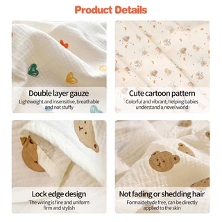 ผ้าห่มเด็ก ผ้าห่อตัวเด็กแรกเกิด ผ้าเช็ด ผ้าฝ้าย 80x80cm Baby swaddle