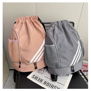 【มาใหม่】กระเป๋าเป้สไตล์เชือกที่มีความจุมากเหมาะสำหรับเก็บบาส…