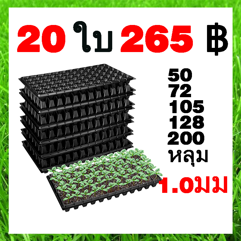 ถาดเพาะกล้า 1.0 มม ถาดเพาะชำ 20ใบ ถาดเพาะเมล็ด 50/72/105/128/200 หลุม ถาดเพาะกล้า