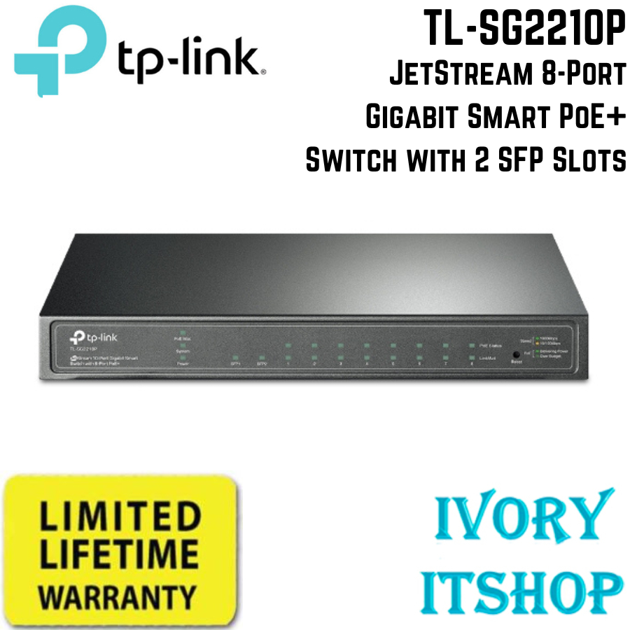 TP-LINK SG2210P (TL-SG2210P) Omada 10-Port Gigabit Smart Switch with 8-Port PoE+