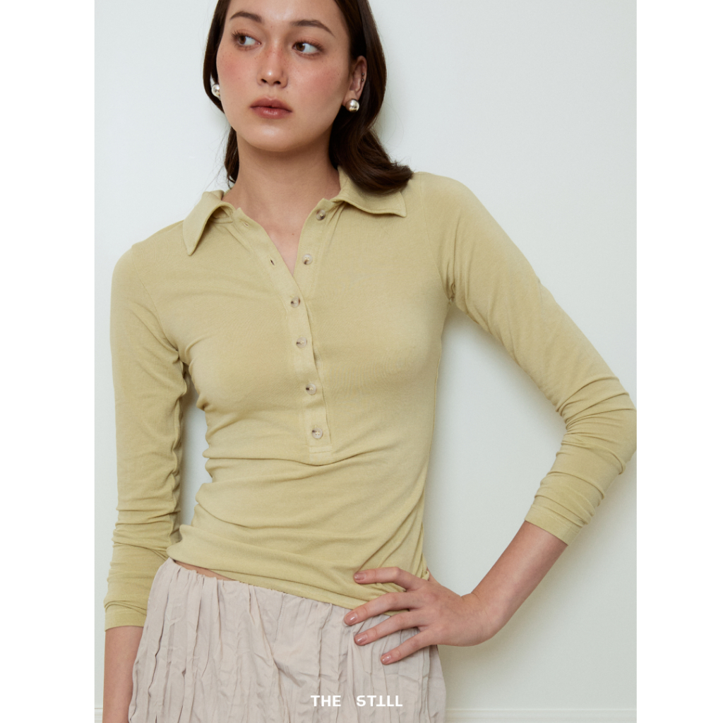 The Still - 010 Emma’s Polo Top : เสื้อโปโลผ้ายืดแขนยาว