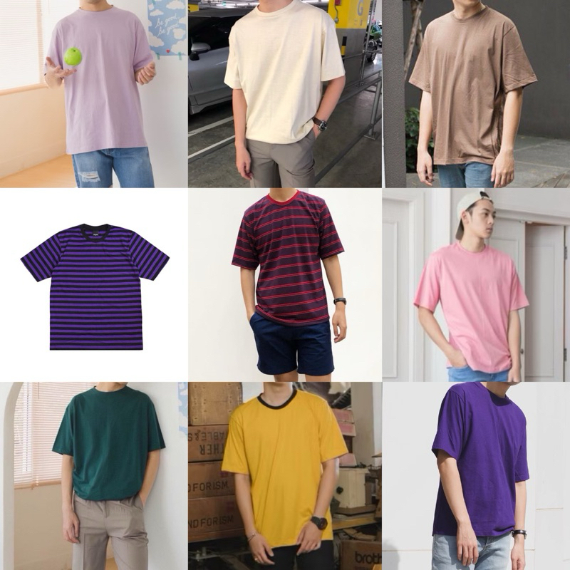SALE!! เสื้อสีพื้น เสื้อลายทาง ผ้า Cotton comb100% ครับ