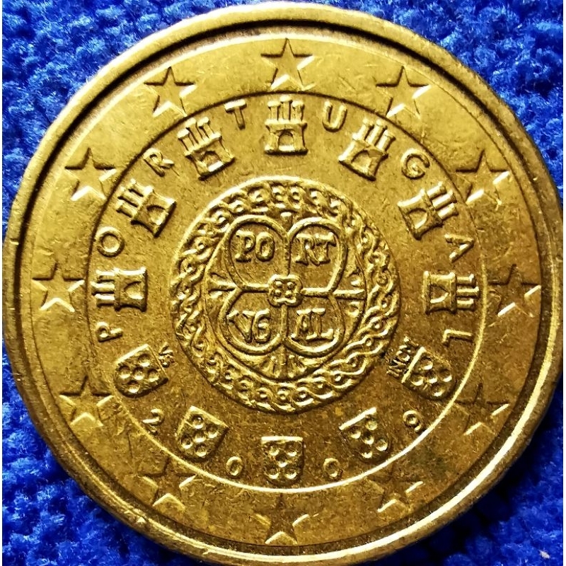 เหรียญ​ต่างประเทศ​ โปรตุเกส​ Portugal, ยูโร, 10 Euro Cent,​ใช้แล้ว, #​3227