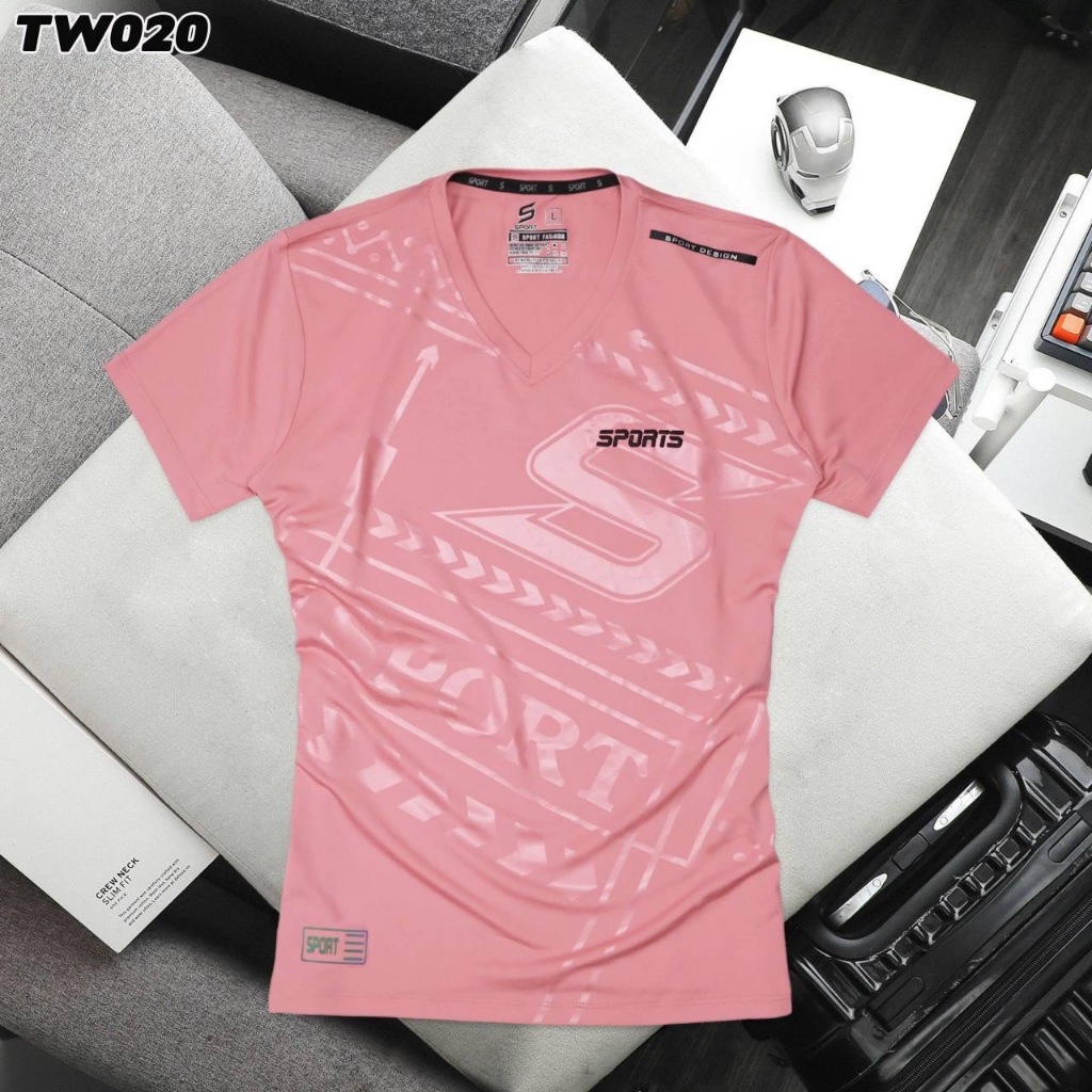 เสื้อยืดแขนสั้น เสื้อกีฬา คอวี ของผู้หญิง ใส่ออกกำลังกาย ใส่วิ่ง ใส่อยู่บ้าน มีครบไซส์ มีสินค้าพร้อมส่ง