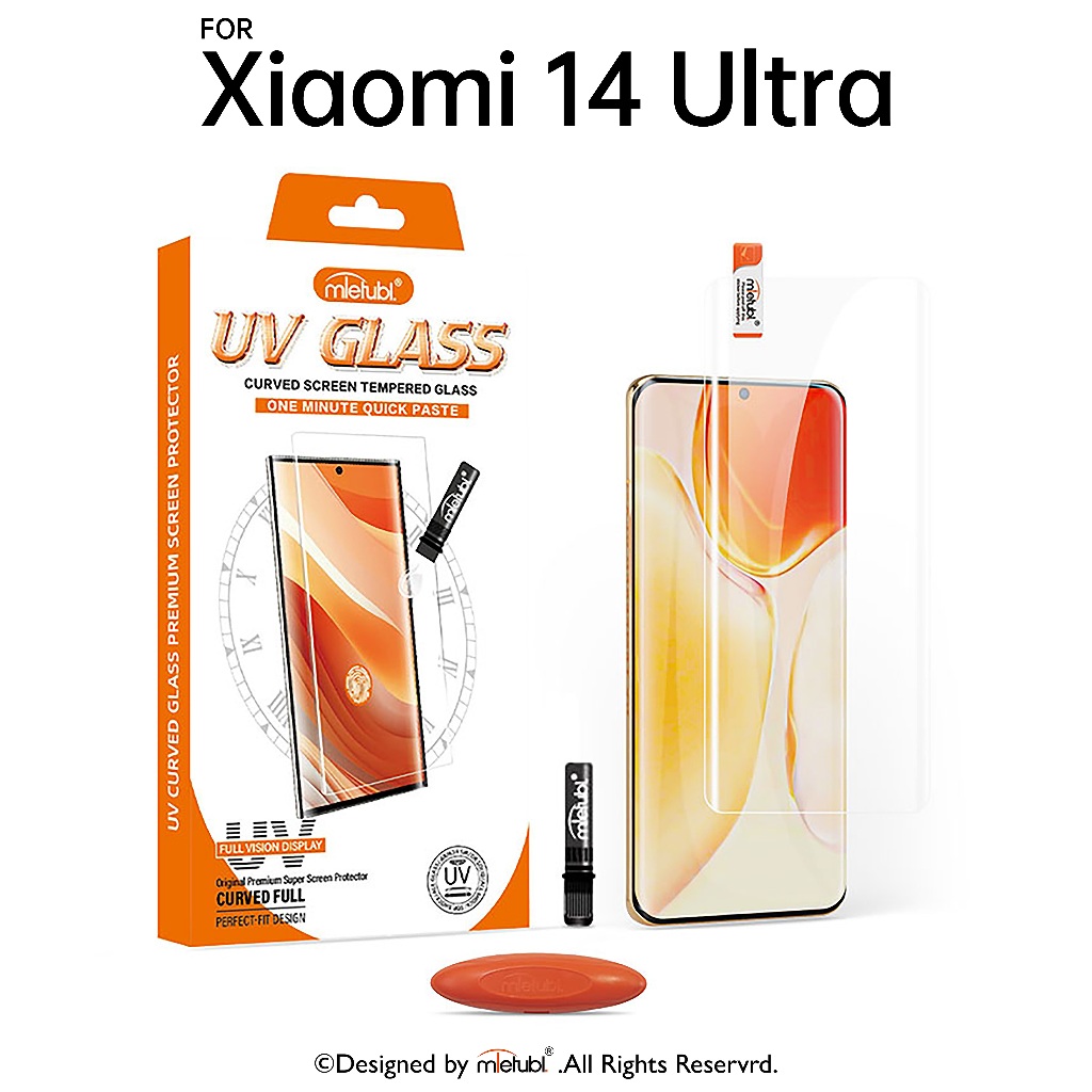 กระจกนิรภัย UV Mietubl For Xiaomi 14 Ultra แถมอุปกรณ์ติดฟรี เต็มจอ