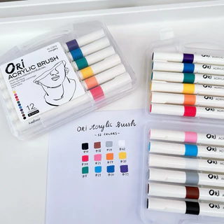 ORI ปากกาพู่กันอะคริลิค (โอริ) Acrylic Brush morglory แห้งเร็ว เพ้นท์ผ้า แก้ว เซรามิก
