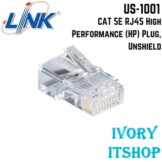 LINK RJ45 CAT5E หัวแลนตัวผู้ รุ่น US-1001 (1 PACK บรรจุ 10 ตัว)