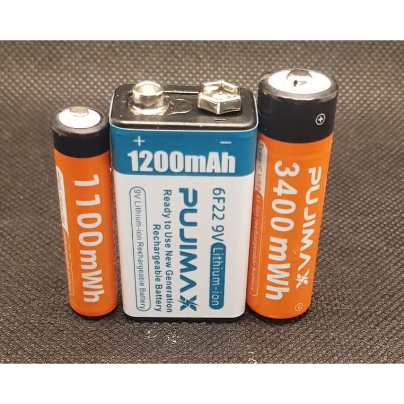 ถ่าน D6300mAh,9V1200mAh ,AA3400mWh และAAA1100mWh 1.5V ชาร์จไฟด้วย USB ได้