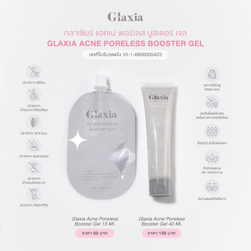 (หมด) 40 ml. เจลหน้ากลาเซียร์ GLAXIA ACNE Skincare สิว