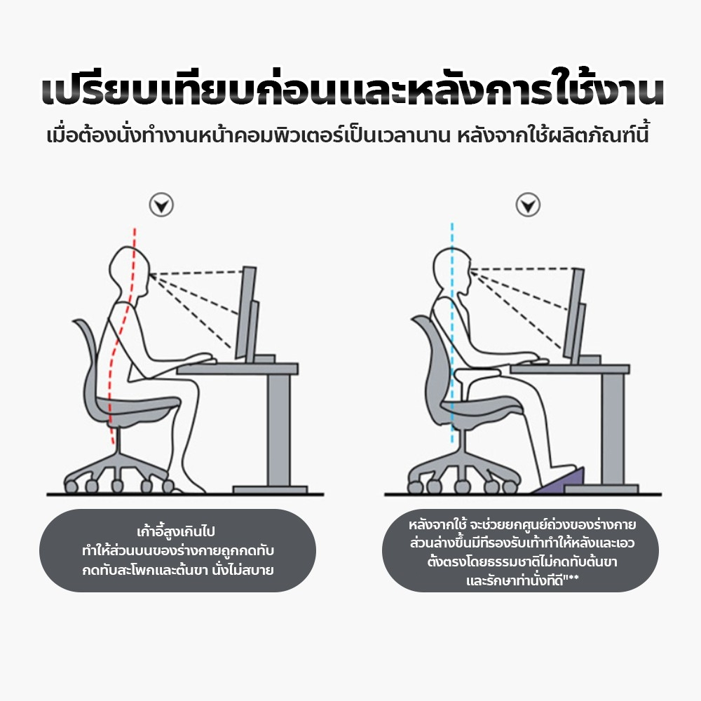 doti ทีพักเท้า วางใต้โต๊ะ แข็งแรง ทนทาน พกพาสะดวก สำหรับออฟฟิศ ราคา ถูกที่สุด ดีลบีเคเค แกลเลอรีภาพที่ 5