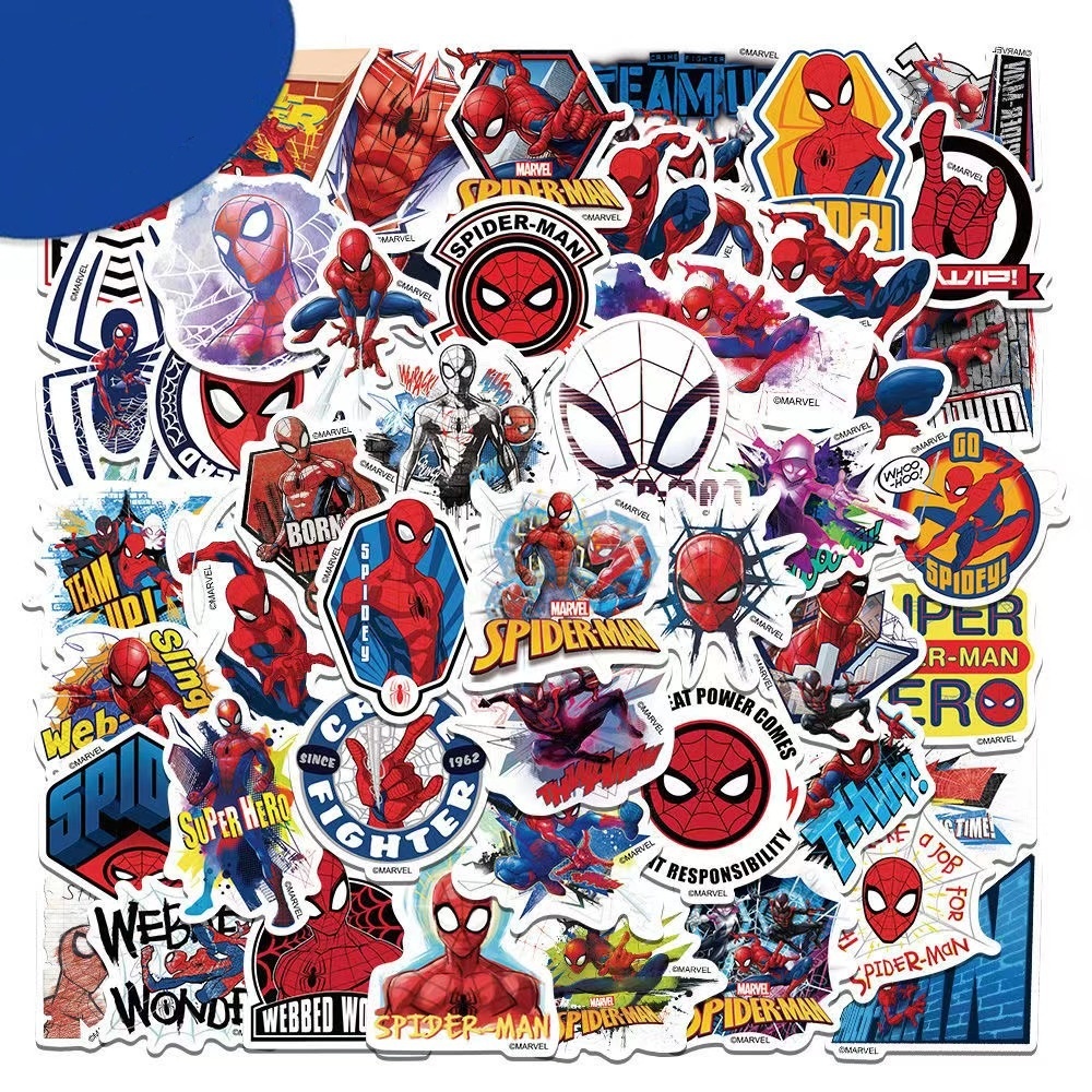 50แผ่น Spider-Man การ์ตูน แฟชั่น สติ๊กเกอร์ ใช้ตกแต่งกระเป๋าเดินทาง เคสไอแพด เคสโทรศัพท์ แล็ปท็อป แก้วน้ำ ตู้เย็น