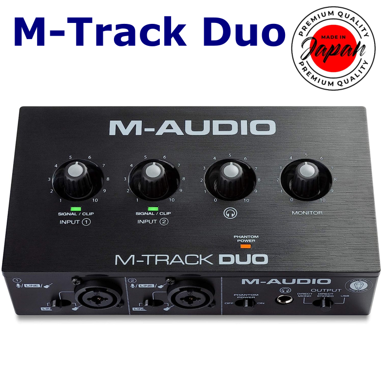 M-audio M-Track Duo อินเทอร์เฟซเสียง USB พร้อมซอฟต์แวร์การผลิตเพลง Mac Win DTM DAW เสียงรบกวนต่ําถ่า