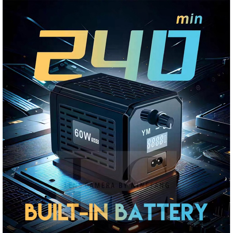 ไฟสตูดิโอ ไร้สาย YM-S60 LED 60W Handheld Photography Fill Light 60วัตต์ ไลฟ์สด บิวอินแบต เปิดได้4ชม.