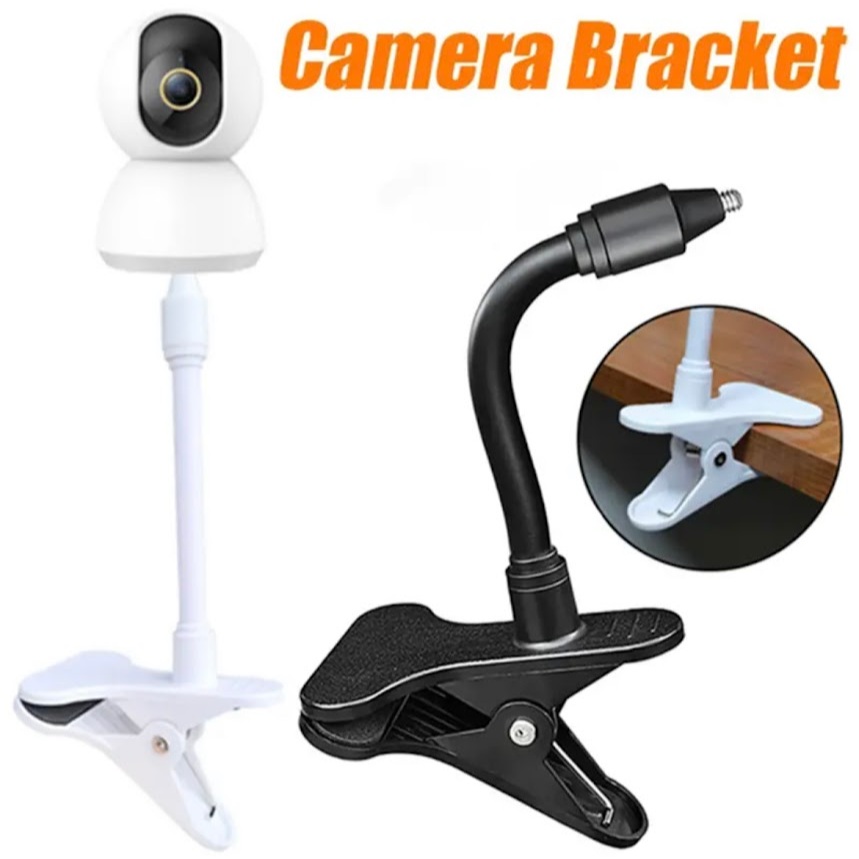 2025 ชุดติดตั้งเว็บแคมแบบคลิปติดแบบพกพาได้แบบไม่ต้องเจาะสำหรับตัวยึดกล้องจอเด็กทารกชุดติดตั้งบิดยืดหยุ่นยึดติดกับเปล