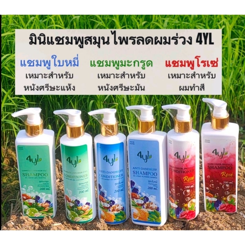 4ylแชมพูสมุนไพรต้มสด ขนาด 200ml.